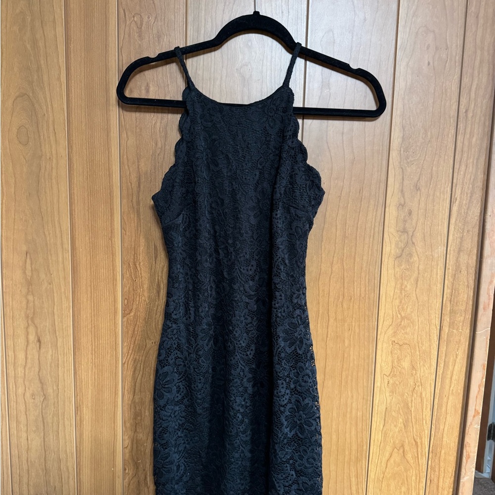 by & by Black Lace Dress
